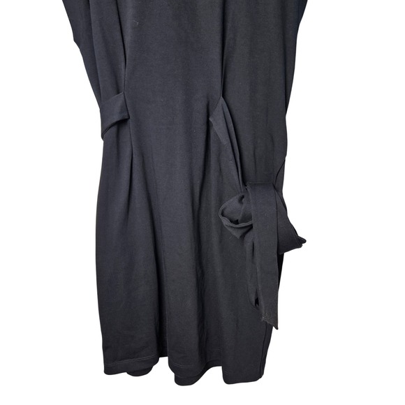Vince Crewneck Muscle Tie Waist Cotton Dress Black NWT Womens Large - Picture 3 of 7